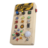 Maxbell Light up Busy Board Travel Toy Montessori Toy for Boys Girls Activities Kids