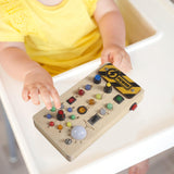 Maxbell Light up Busy Board Travel Toy Montessori Toy for Boys Girls Activities Kids