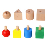 8x Montessori Building Blocks Nut Bolts Toys Shape Sorter Cube Toys for Kids