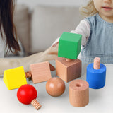 8x Montessori Building Blocks Nut Bolts Toys Shape Sorter Cube Toys for Kids