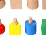 8x Montessori Building Blocks Nut Bolts Toys Shape Sorter Cube Toys for Kids