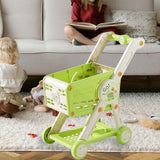 Maxbell Toy Shopping Cart Multifunctional Role Playing for Children Kids Development Green