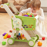 Maxbell Toy Shopping Cart Multifunctional Role Playing for Children Kids Development Green