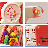 Maxbell Toy Shopping Cart Multifunctional Role Playing for Children Kids Development Red