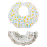 Maxbell Drool Bib Absorbent Adjustable Lace Feeding Bibs for Boys Girls Infant Gifts Flower