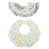Maxbell Drool Bib Absorbent Adjustable Lace Feeding Bibs for Boys Girls Infant Gifts Flower