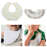 Maxbell Drool Bib Absorbent Adjustable Lace Feeding Bibs for Boys Girls Infant Gifts Flower