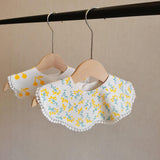 Maxbell Drool Bib Absorbent Adjustable Lace Feeding Bibs for Boys Girls Infant Gifts Flower