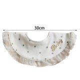 Maxbell Drool Bib Absorbent Adjustable Lace Feeding Bibs for Boys Girls Infant Gifts Dots