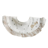 Maxbell Drool Bib Absorbent Adjustable Lace Feeding Bibs for Boys Girls Infant Gifts Dots