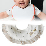 Maxbell Drool Bib Absorbent Adjustable Lace Feeding Bibs for Boys Girls Infant Gifts Dots