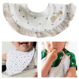 Maxbell Drool Bib Absorbent Adjustable Lace Feeding Bibs for Boys Girls Infant Gifts Dots