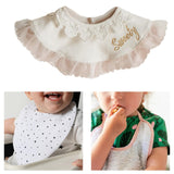 Maxbell Muslin Bandana Drool Bibs Handmade Drool Burp Bibs for Infant Birthday Gifts White