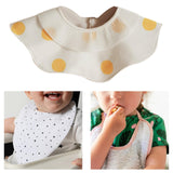 Maxbell Muslin Bandana Drool Bibs Handmade Drool Burp Bibs for Infant Birthday Gifts Yellow Dots