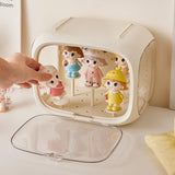 Display Case for Figures Organizer with Door Protection Storage & Organizing Cream