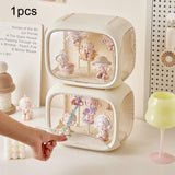 Display Case for Figures Organizer with Door Protection Storage & Organizing Cream