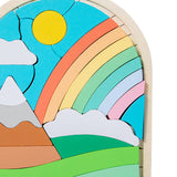 Maxbell Wooden Jigsaw Puzzles Colors and Shapes Cognition for Toddlers Children Baby Style A