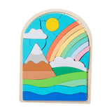 Maxbell Wooden Jigsaw Puzzles Colors and Shapes Cognition for Toddlers Children Baby Style A