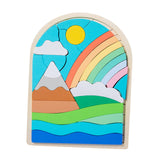 Maxbell Wooden Jigsaw Puzzles Colors and Shapes Cognition for Toddlers Children Baby Style A