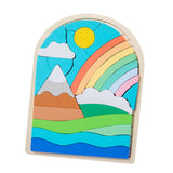 Maxbell Wooden Jigsaw Puzzles Colors and Shapes Cognition for Toddlers Children Baby Style A