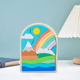 Maxbell Wooden Jigsaw Puzzles Colors and Shapes Cognition for Toddlers Children Baby Style A