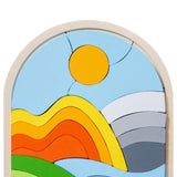 Maxbell Wooden Jigsaw Puzzles Colors and Shapes Cognition for Toddlers Children Baby Style B