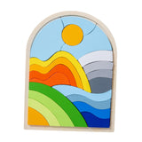 Maxbell Wooden Jigsaw Puzzles Colors and Shapes Cognition for Toddlers Children Baby Style B