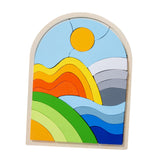 Maxbell Wooden Jigsaw Puzzles Colors and Shapes Cognition for Toddlers Children Baby Style B