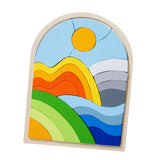 Maxbell Wooden Jigsaw Puzzles Colors and Shapes Cognition for Toddlers Children Baby Style B