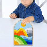 Maxbell Wooden Jigsaw Puzzles Colors and Shapes Cognition for Toddlers Children Baby Style B