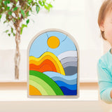 Maxbell Wooden Jigsaw Puzzles Colors and Shapes Cognition for Toddlers Children Baby Style B