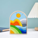 Maxbell Wooden Jigsaw Puzzles Colors and Shapes Cognition for Toddlers Children Baby Style B