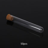 Maxbell 50x Test Tubes with Cork Stoppers Clear for Holiday Gift Beads Dried Flowers 12mmx75mm