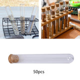 Maxbell 50x Test Tubes with Cork Stoppers Clear for Holiday Gift Beads Dried Flowers 12mmx75mm