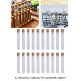 20Pcs Test Tubes with Cork Stoppers for Plant Propagation Jewelry Decoration 12mmx75mm