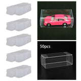Maxbell 50Pcs 1/64 Scale Model Car Display Case Model Car Exhibition Box Accessories M Thicken