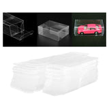 20x PVC Transparent Box Durable 1/64 Car Clear Cases for Toys Cars