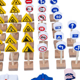 Wood Road Signs Toy for Kindergarten Teaching Props Parent Child Interaction 33pcs