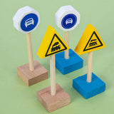 Wood Road Signs Toy for Kindergarten Teaching Props Parent Child Interaction 33pcs