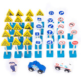 Wood Road Signs Toy for Kindergarten Teaching Props Parent Child Interaction 33pcs