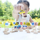 Wood Road Signs Toy for Kindergarten Teaching Props Parent Child Interaction 33pcs