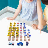 Wood Road Signs Toy for Kindergarten Teaching Props Parent Child Interaction 33pcs