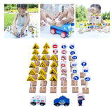 Wood Road Signs Toy for Kindergarten Teaching Props Parent Child Interaction 33pcs