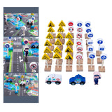 Wood Road Signs Toy for Kindergarten Teaching Props Parent Child Interaction 33pcs