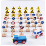 Wood Road Signs Toy for Kindergarten Teaching Props Parent Child Interaction 60pcs