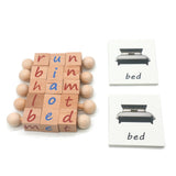 Wood Reading Blocks Flash Cards Spelling Games for Baby Preschool Boys Girls