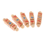 Wood Reading Blocks Flash Cards Spelling Games for Baby Preschool Boys Girls