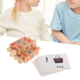 Wood Reading Blocks Flash Cards Spelling Games for Baby Preschool Boys Girls