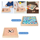 Multifunction Chess Set Party Game Fine Motor Skills Playing Montessori Toy 4 in 1