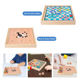 Multifunction Chess Set Party Game Fine Motor Skills Playing Montessori Toy 4 in 1